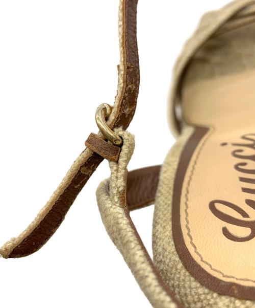 GUCCI（グッチ）GUCCI (グッチ) GG柄 エスパドリーユ　ウェッジソールサンダル ベージュ サイズ:35 1/2の古着・服飾アイテム