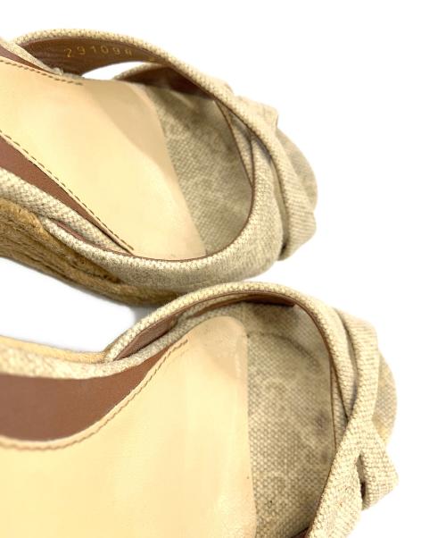 GUCCI（グッチ）GUCCI (グッチ) GG柄 エスパドリーユ　ウェッジソールサンダル ベージュ サイズ:35 1/2の古着・服飾アイテム