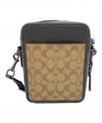 COACHコーチ）の古着「クロスボディ ブロックド シグネチャー キャンバス　ショルダーバッグ」｜ブラック×ブラウン