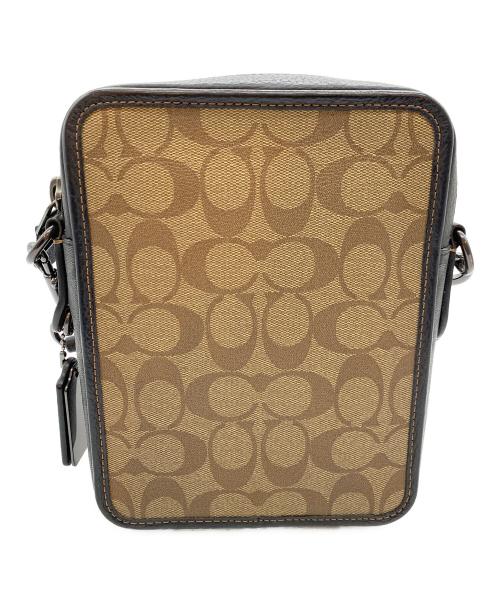 COACH（コーチ）COACH (コーチ) クロスボディ ブロックド シグネチャー キャンバス　ショルダーバッグ ブラック×ブラウンの古着・服飾アイテム