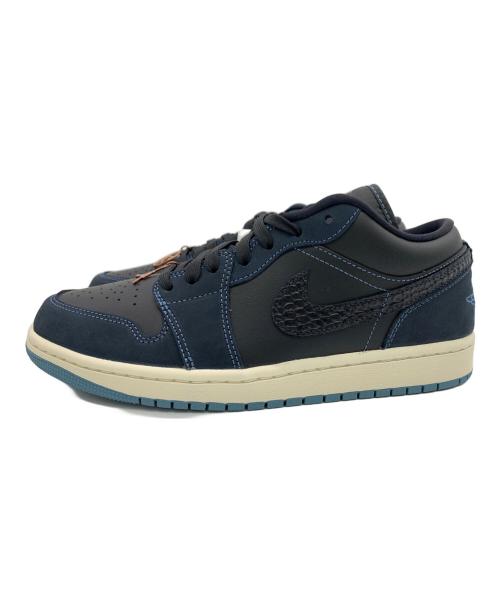 NIKE（ナイキ）NIKE (ナイキ) Women's Air Jordan 1 Low Navy&Black Snakeskin / ウィメンズ エアジョーダン1 ロー ネイビー&ブラックスネークスキン ブラック サイズ:US：10の古着・服飾アイテム