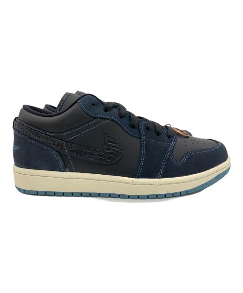 NIKE（ナイキ）NIKE (ナイキ) Women's Air Jordan 1 Low Navy&Black Snakeskin / ウィメンズ エアジョーダン1 ロー ネイビー&ブラックスネークスキン ブラック サイズ:US：10の古着・服飾アイテム