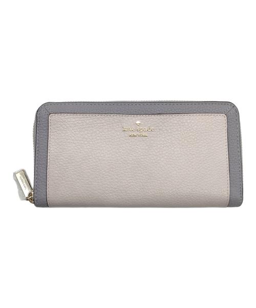 Kate Spade（ケイトスペード）Kate Spade (ケイトスペード) 長財布 グレー×ベージュの古着・服飾アイテム
