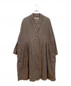 Sun Valleyサンバレー）の古着「コットンリネンミニヘリンボーン起毛ワンピース」｜ベージュ