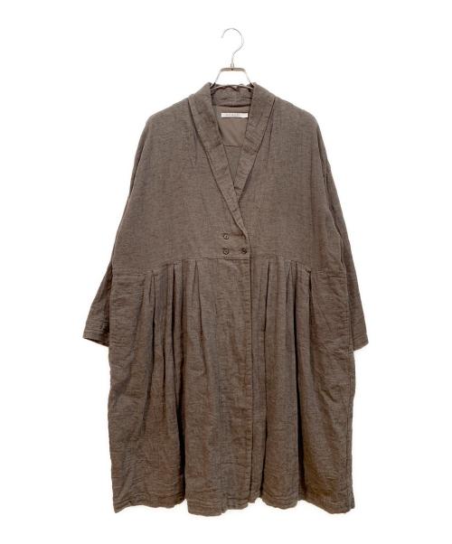 Sun Valley（サンバレー）Sun Valley (サンバレー) コットンリネンミニヘリンボーン起毛ワンピース ベージュ サイズ:Mの古着・服飾アイテム