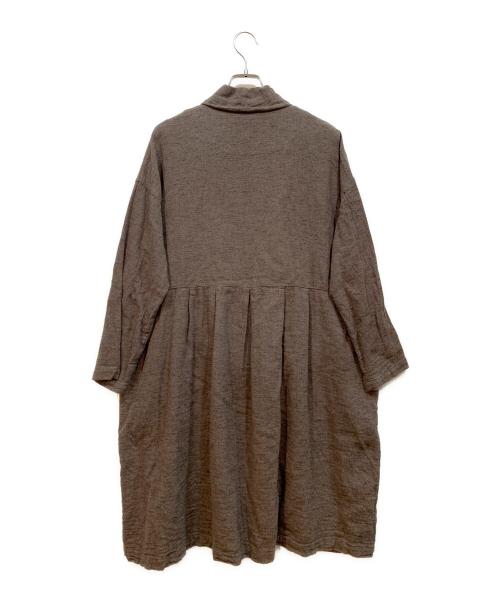 Sun Valley（サンバレー）Sun Valley (サンバレー) コットンリネンミニヘリンボーン起毛ワンピース ベージュ サイズ:Mの古着・服飾アイテム