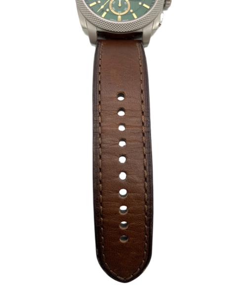 FOSSIL（フォッシル）FOSSIL (フォッシル) クロノグラフ ブラウンレザーウォッチ グリーンの古着・服飾アイテム