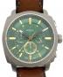 FOSSIL（フォッシル）の古着「クロノグラフ ブラウンレザーウォッチ」｜グリーン
