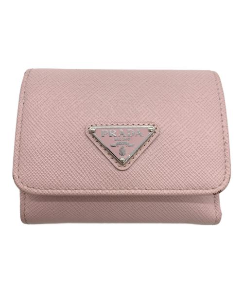 PRADA（プラダ）PRADA (プラダ) 3つ折り財布 ピンクの古着・服飾アイテム