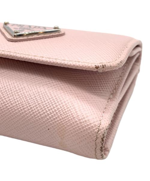 PRADA（プラダ）PRADA (プラダ) 3つ折り財布 ピンクの古着・服飾アイテム