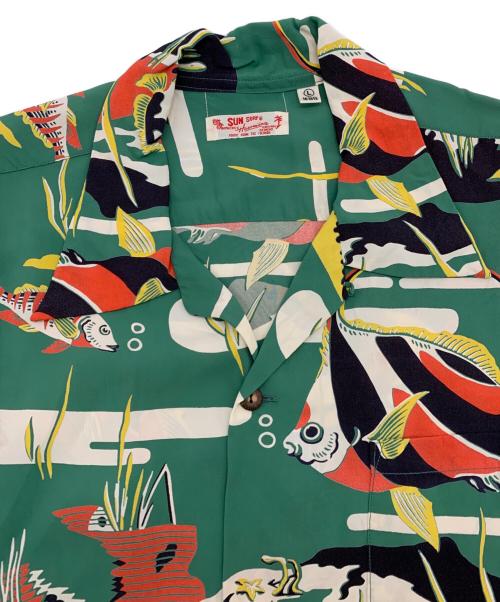 Sun Surf（サンサーフ）Sun Surf (サンサーフ) アロハシャツ グリーン サイズ:L 16-16 1/2の古着・服飾アイテム