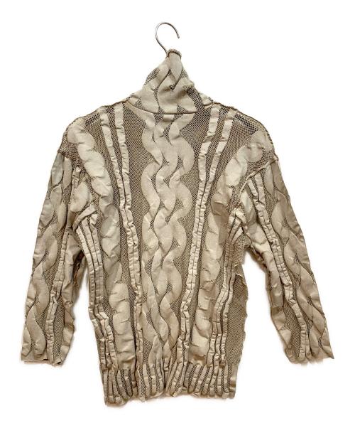 PLEATS PLEASE（プリーツプリーズ）PLEATS PLEASE (プリーツプリーズ) 薄手ニット ベージュ サイズ:3の古着・服飾アイテム