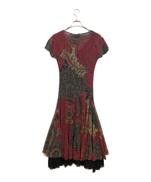 ETRO（エトロ）ETRO (エトロ) ノースリーブ・キャミソールワンピース ベージュ×レッド サイズ:42の古着・服飾アイテム