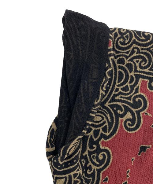 ETRO（エトロ）ETRO (エトロ) ノースリーブ・キャミソールワンピース ベージュ×レッド サイズ:42の古着・服飾アイテム