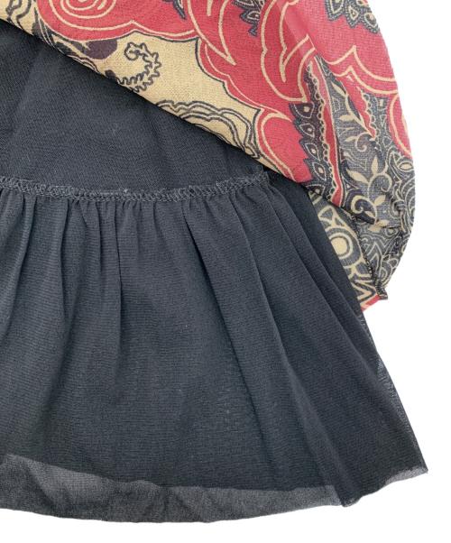 ETRO（エトロ）ETRO (エトロ) ノースリーブ・キャミソールワンピース ベージュ×レッド サイズ:42の古着・服飾アイテム