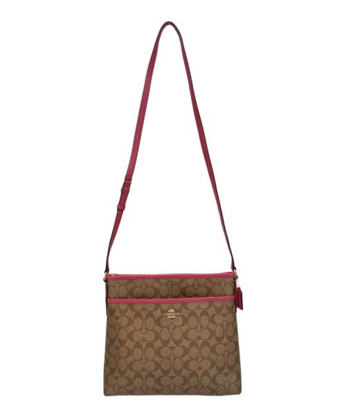 COACH（コーチ）COACH (コーチ) ショルダーバッグ ブラウン×ピンクの古着・服飾アイテム