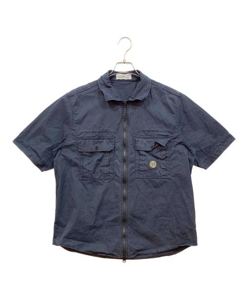 STONE ISLAND（ストーンアイランド）STONE ISLAND (ストーンアイランド) コットンツイル ストレッチ オーバーシャツ ブラック サイズ:Mの古着・服飾アイテム