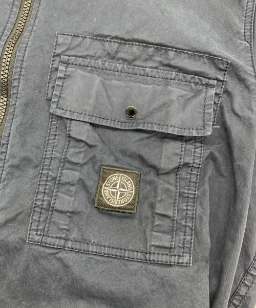 STONE ISLAND（ストーンアイランド）STONE ISLAND (ストーンアイランド) コットンツイル ストレッチ オーバーシャツ ブラック サイズ:Mの古着・服飾アイテム