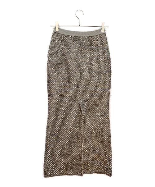 anuans（アニュアンス）anuans (アニュアンス) ニットツイードタイトスカート グレー サイズ:Sの古着・服飾アイテム