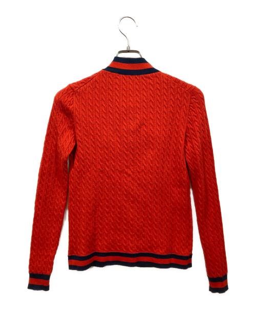 GUCCI（グッチ）GUCCI (グッチ) シェリーリボンパールボタンカーディガン オレンジ サイズ:XSの古着・服飾アイテム