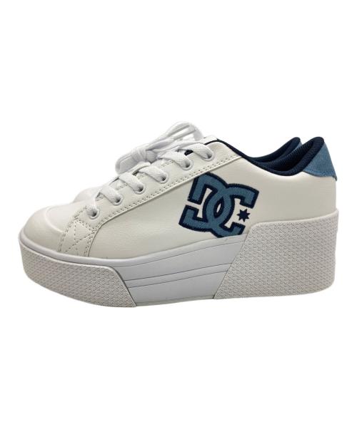 DC SHOE（ディーシーシュー）DC SHOE (ディーシーシュー) 厚底スニーカー ホワイト×ネイビー サイズ:US:8の古着・服飾アイテム