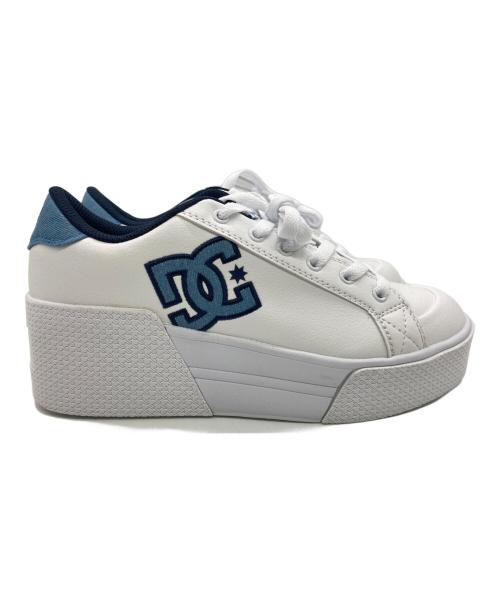 DC SHOE（ディーシーシュー）DC SHOE (ディーシーシュー) 厚底スニーカー ホワイト×ネイビー サイズ:US:8の古着・服飾アイテム