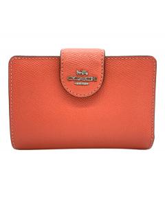 専用COACH オレンジ ピンク二つ折り財布 中古・古着通販】COACH (コーチ) 2つ折り財布 ピンク｜ブランド・古着