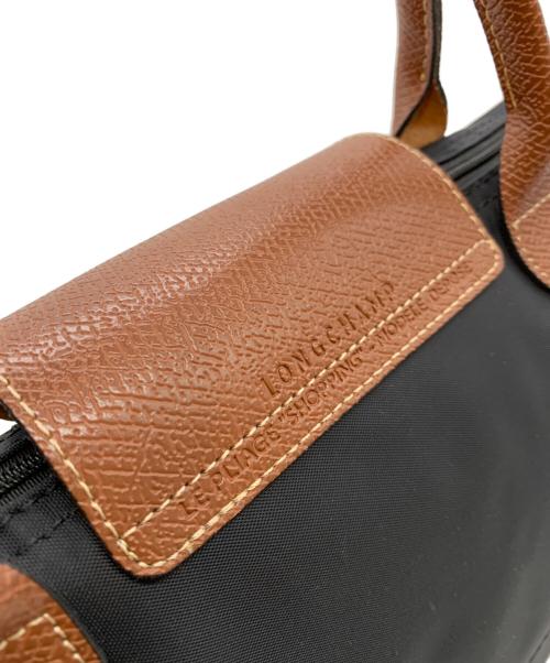 LONGCHAMP（ロンシャン）LONGCHAMP (ロンシャン) ハンドバッグ ブラック×ブラウンの古着・服飾アイテム