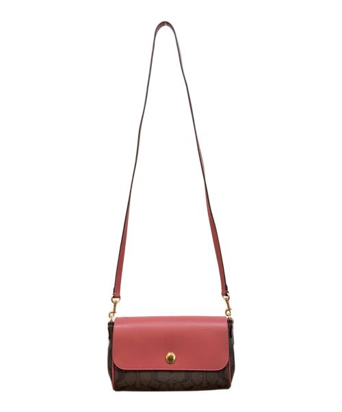 COACH（コーチ）COACH (コーチ) ショルダーバッグ ブラウン×ピンクの古着・服飾アイテム