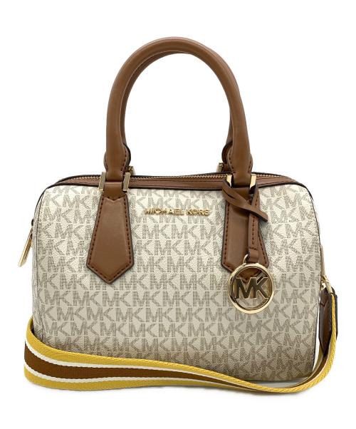 MICHAEL KORS（マイケル・コース）MICHAEL KORS (マイケル・コース) 2WAYバッグ ホワイト×ブラウンの古着・服飾アイテム