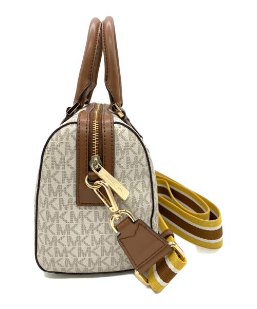 MICHAEL KORS（マイケル・コース）MICHAEL KORS (マイケル・コース) 2WAYバッグ ホワイト×ブラウンの古着・服飾アイテム