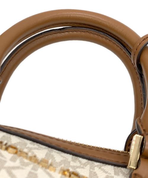 MICHAEL KORS（マイケル・コース）MICHAEL KORS (マイケル・コース) 2WAYバッグ ホワイト×ブラウンの古着・服飾アイテム