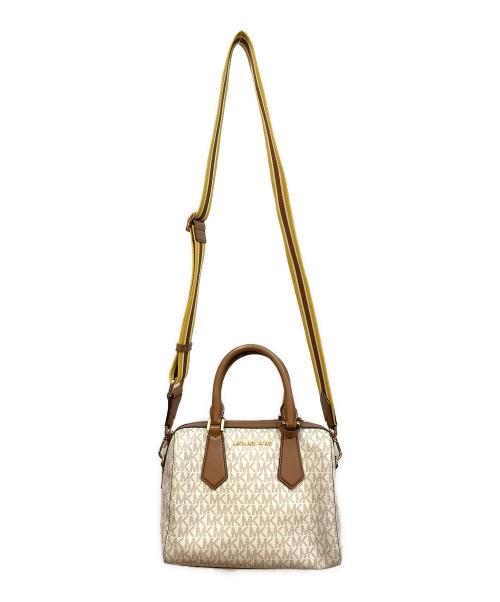 MICHAEL KORS（マイケル・コース）MICHAEL KORS (マイケル・コース) 2WAYバッグ ホワイト×ブラウンの古着・服飾アイテム