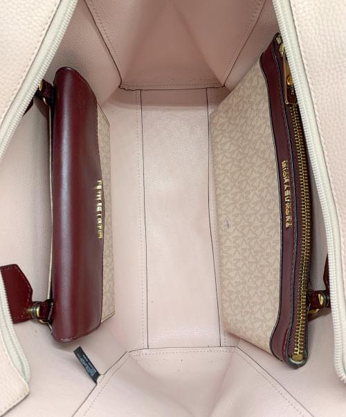 MICHAEL KORS（マイケル・コース）MICHAEL KORS (マイケル・コース) ハンドバッグ ピンク×ブラウンの古着・服飾アイテム