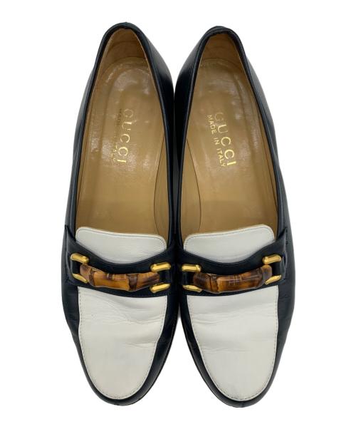 GUCCI（グッチ）GUCCI (グッチ) ローファー ブラック×ホワイト サイズ:7の古着・服飾アイテム