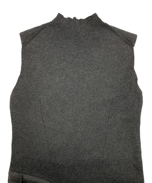Aimeine（エメイン）Aimeine (エメイン) チュールフリルドッキングワンピース ブラック×グレー サイズ:Fの古着・服飾アイテム