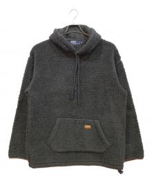 POLO RALPH LAUREN（ポロ・ラルフローレン）の古着「ボアプルオーバーパーカー」｜ブラック