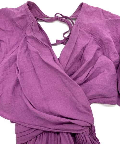 Snidel（スナイデル）Snidel (スナイデル) カシュクールロングワンピース パープル サイズ:1の古着・服飾アイテム