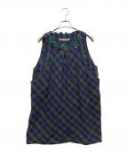 OLLEBOREBLAアルベロベロ）の古着「ノースリーブ・キャミソールワンピース」｜グリーン×ネイビー