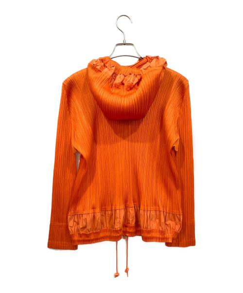PLEATS PLEASE（プリーツプリーズ）PLEATS PLEASE (プリーツプリーズ) ジップアップ パーカー ジャンパー オレンジ サイズ:3の古着・服飾アイテム