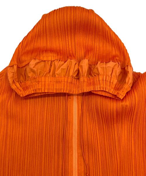 PLEATS PLEASE（プリーツプリーズ）PLEATS PLEASE (プリーツプリーズ) ジップアップ パーカー ジャンパー オレンジ サイズ:3の古着・服飾アイテム