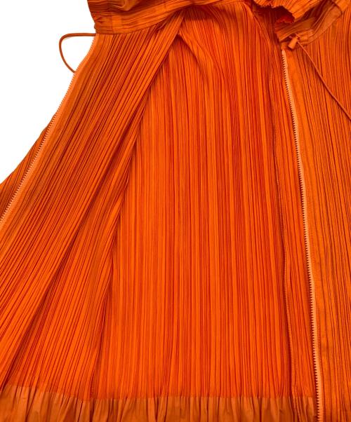 PLEATS PLEASE（プリーツプリーズ）PLEATS PLEASE (プリーツプリーズ) ジップアップ パーカー ジャンパー オレンジ サイズ:3の古着・服飾アイテム