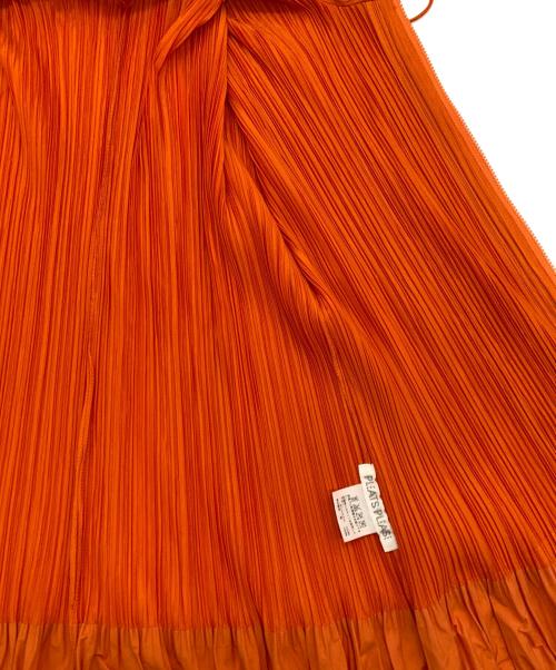 PLEATS PLEASE（プリーツプリーズ）PLEATS PLEASE (プリーツプリーズ) ジップアップ パーカー ジャンパー オレンジ サイズ:3の古着・服飾アイテム
