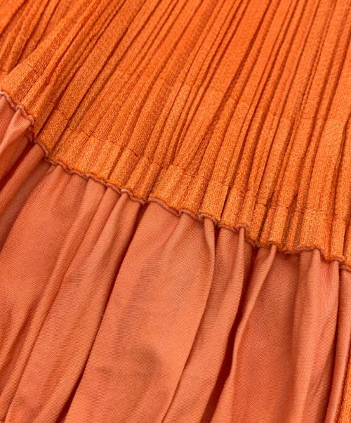 PLEATS PLEASE（プリーツプリーズ）PLEATS PLEASE (プリーツプリーズ) ジップアップ パーカー ジャンパー オレンジ サイズ:3の古着・服飾アイテム
