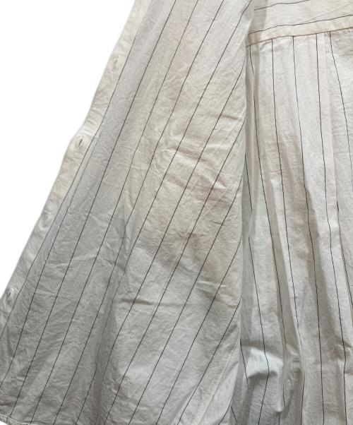 KAGURE（カグレ）KAGURE (カグレ) バンドカラーシャツ ブラック×ベージュ サイズ:Freeの古着・服飾アイテム