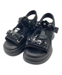 Lily Brown（リリーブラウン）の古着「ビジュー付きスニーカーソールサンダル」｜ブラック