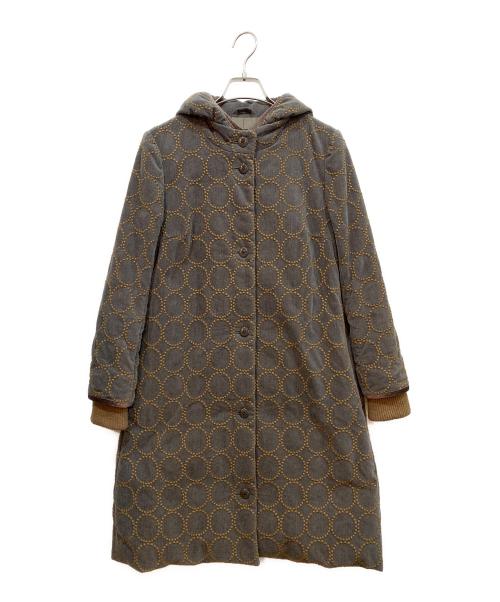 mina perhonen（ミナ ペルホネン）mina perhonen (ミナ ペルホネン) タンバリン フーディ ダウン コート グレー サイズ:36の古着・服飾アイテム