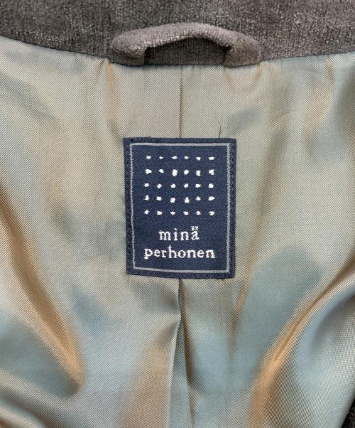 mina perhonen（ミナ ペルホネン）mina perhonen (ミナ ペルホネン) タンバリン フーディ ダウン コート グレー サイズ:36の古着・服飾アイテム