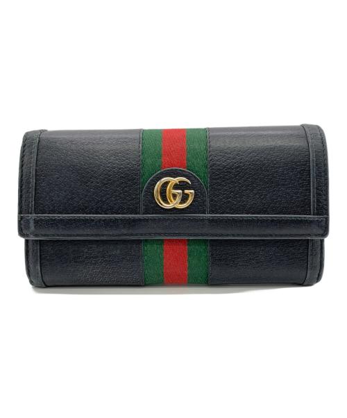 GUCCI（グッチ）GUCCI (グッチ) 長財布 ネイビーの古着・服飾アイテム