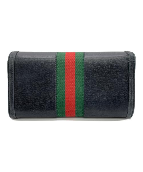 GUCCI（グッチ）GUCCI (グッチ) 長財布 ネイビーの古着・服飾アイテム